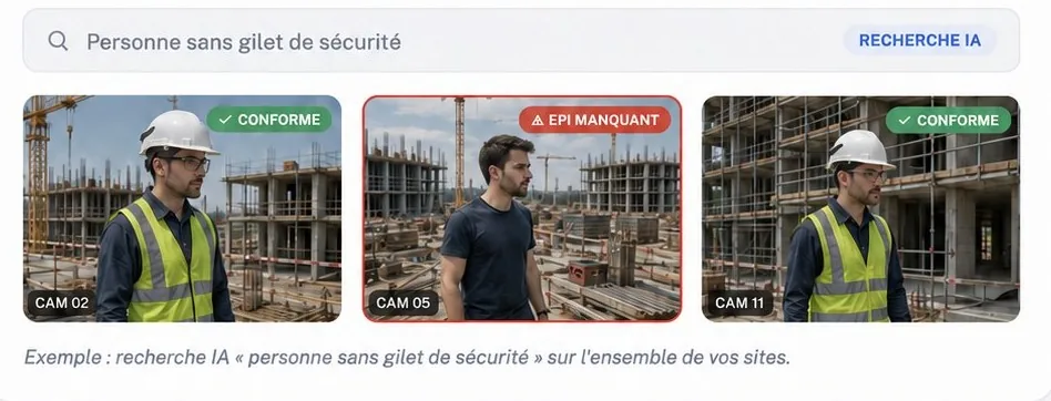 Recherche des occurrences de non-port d’EPI dans l’historique vidéo