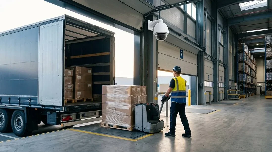 Chargement d’un camion à quai, sous vidéoprotection