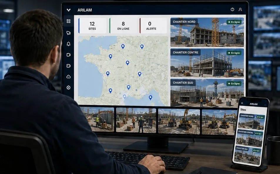 Console de supervision multi-sites ARILAM, sur ordinateur et sur téléphone